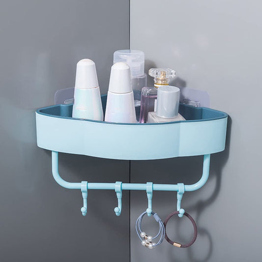 Plastic Bathroom Corner Rack With Hooks