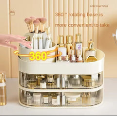 3-Layer Cosmetic Storage Organizer with Drawer — Multi-Compartment Makeup & Toiletry Storage Box