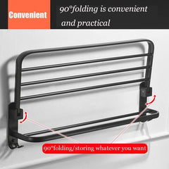 Wall Mounted Iron Towel Rack (Black Colour)