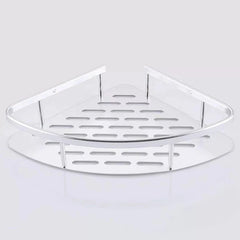 2-Layer Aluminum Corner Bathroom Shelf | Wall-Mounted Shower Caddy Organizer