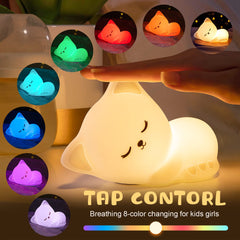 Kitty Night Color-Changing Night Light – Portable, USB Rechargeable Kids Lamp