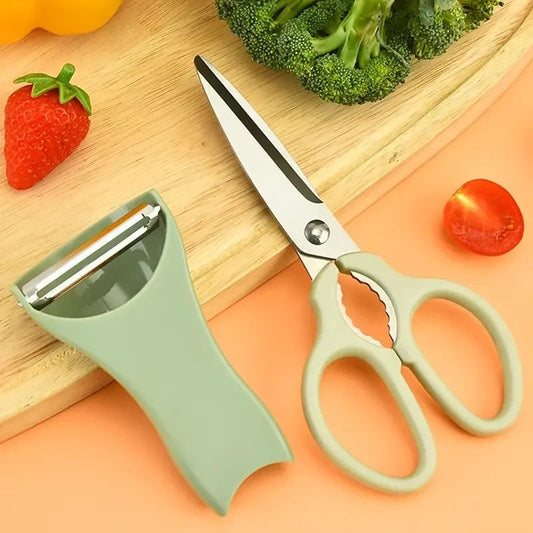 Stainless Steel Scissors And Peeler Set