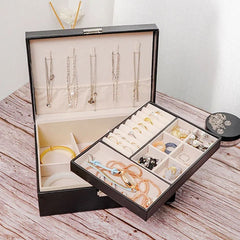 Double Layer Leather Jewellery Box