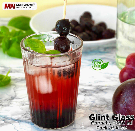 Glint Glass – Pack of 6 Clear Drinking Glasses