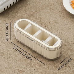 4 Compartments Spice Box With Spoons And Transparent Lid