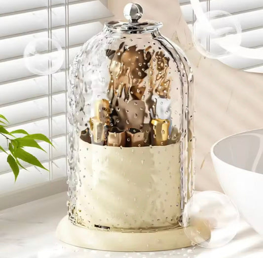 Luxury 360 Rotating Dustproof Makeup Brushes Holder
