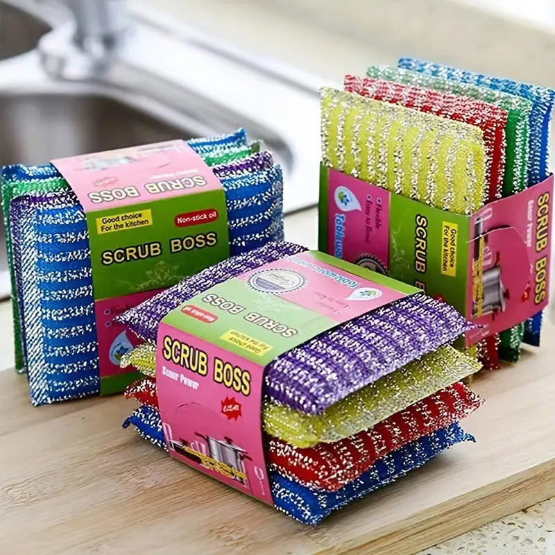 4-Pack Scrub Boss Dual-Sided Kitchen Sponges