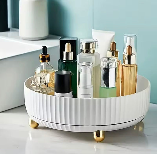 Rotating Makeup Organizer Tray With Stand