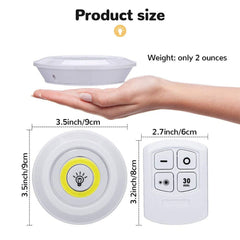 Set Of 3 Wireless Remote Control Light, 3W