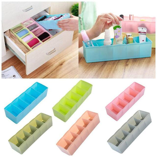 Plastic 5 Grid Drawer Organiser Box
