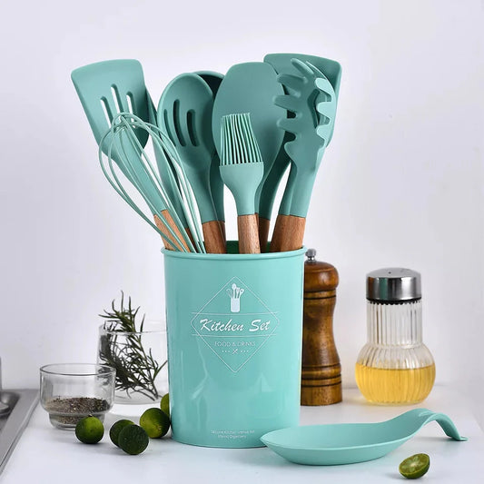 12 pc silicone spoons set