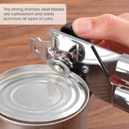 Stainless Steel Manual Can Opener Plus Bottle Opener