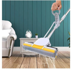 Dual-Roller PVA Sponge Mop with Telescopic Handle – Super Absorbent Indoor Floor Cleaner