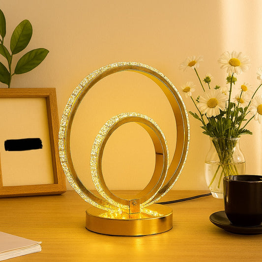 Gold LED Bedside Lamp with Modern Design