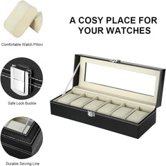 Watch Case With Glass Lid (Six Slot imported)