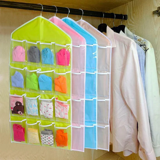 16 Pocket Hanging Wardrobe Storage Organizer