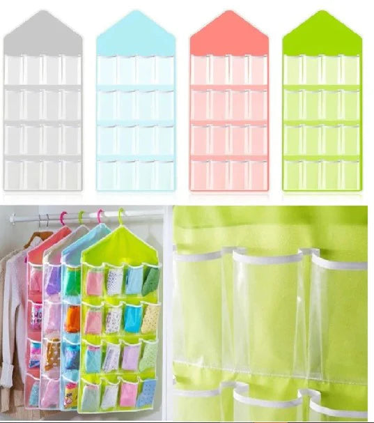 16 Pocket Hanging Wardrobe Storage Organizer