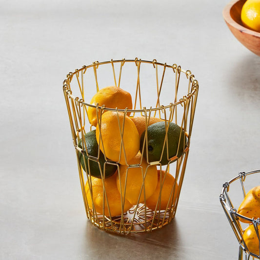 Multipurpose Metal Golden Foldable Basket (3 sizes)