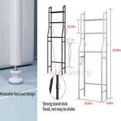 3-Tier Over-The-Toilet Space Saver Shelf | Durable Iron Bathroom Organizer Rack