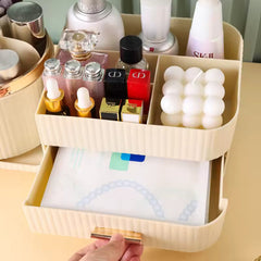 360° Rotating Cosmetic Storage Box — Multi-Compartment Makeup Organizer