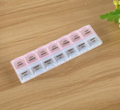 2-Week Plastic Medicine Pill Organizer Storage Box ( 14 Days Partitions )