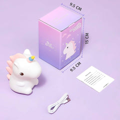 Silicone Unicorn Night Light – Rechargeable & Color-Changing Touch Lamp
