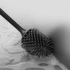 Toilet bowl brush with holder – silicone bristles, non-slip handle video