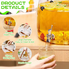 5.2 Liter Large Glass Beverage Dispenser Pitcher with Leak-Proof Spigot