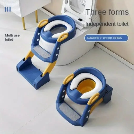 3-in-1 Multi-Functional Potty Training Toilet Seat with Step Stool Ladder – Blue