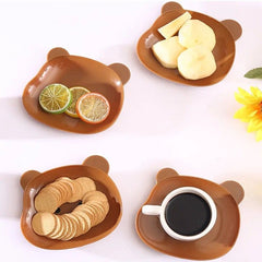 Set of 8 Mini Bear-Shaped Serving Plates
