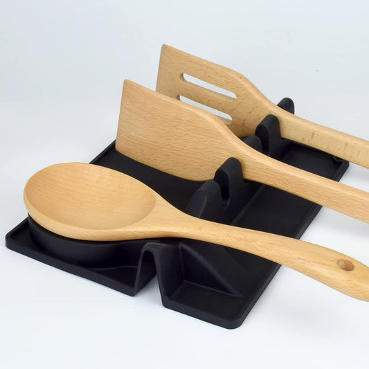 Silicone Utensil Spoon Holder with Heat-Resistant Drip Pad