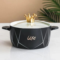 Ceramic bowl with lid — 1200 ml