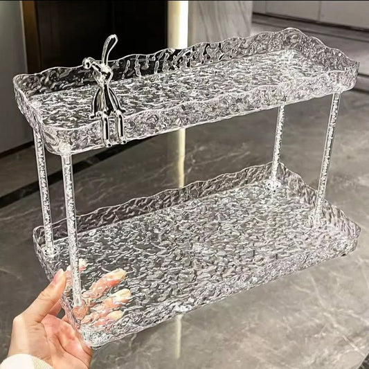 Diamond Pattern 2-Tier Acrylic Rack
