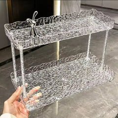 Diamond Pattern 2-Tier Acrylic Rack