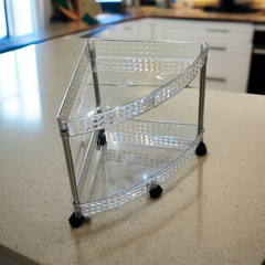 Triangular Shaped Acrylic 2 Layer Trolley
