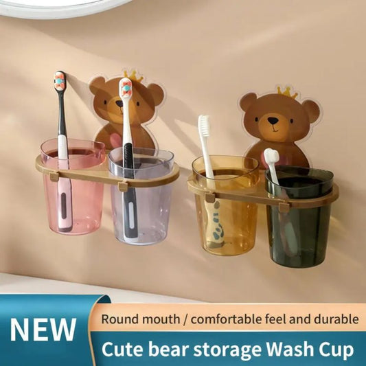 2 Cup Wall Mounted Toothbrush Holder