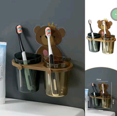 2 Cup Wall Mounted Toothbrush Holder
