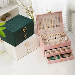 Triple Layer Leather Luxury jewellery organizer