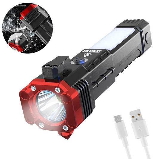 LED Hammer Torch Flashlight with Window Breaker and Cutter