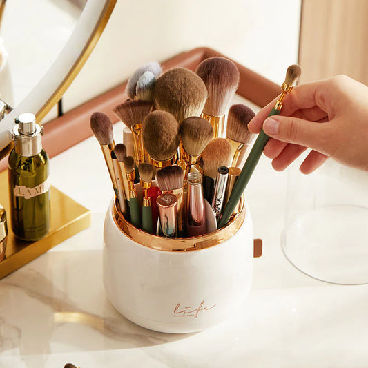 360° Rotating Makeup Brush Storage Box