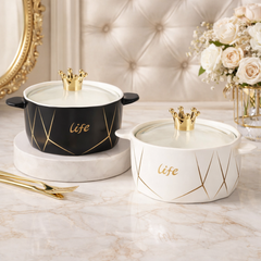 Ceramic bowl with lid — 1200 ml