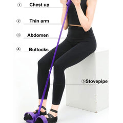 4 Tubes Elastic Sit-Up Pull Rope Abdominal Exerciser
