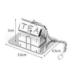 HIC House-Shaped Stainless Steel Tea Infuser with Drip Tray