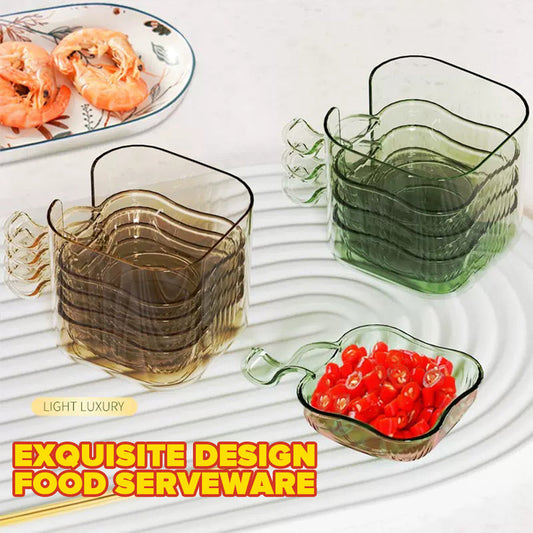 6Pcs Serving Small Plates With Stand (Plastic)