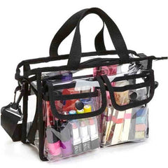 Transparent Cosmetic Bag with Compartments - Waterproof Toiletry Organizer