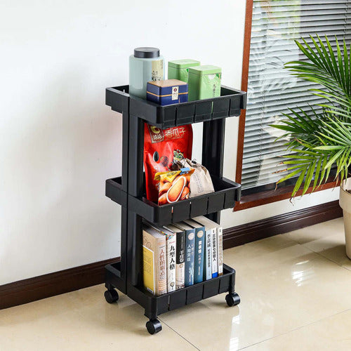 3-Tier Rolling Multi-Purpose Storage Rack with Wheels (HEAVY PLASTIC QUALITY)