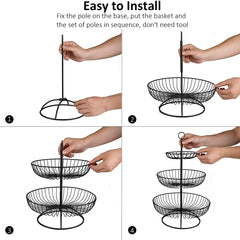 3 Tier Metal Fruit Storage Basket