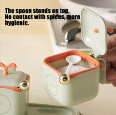 3pcs Seasoning Jar Set With Lid and Spoons