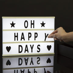 Cinematic Light Box with 60 Letters & Symbols – Portable Retro LED Message Board