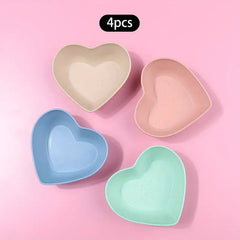 4-Pack Heart-Shaped Mini Serving Plates